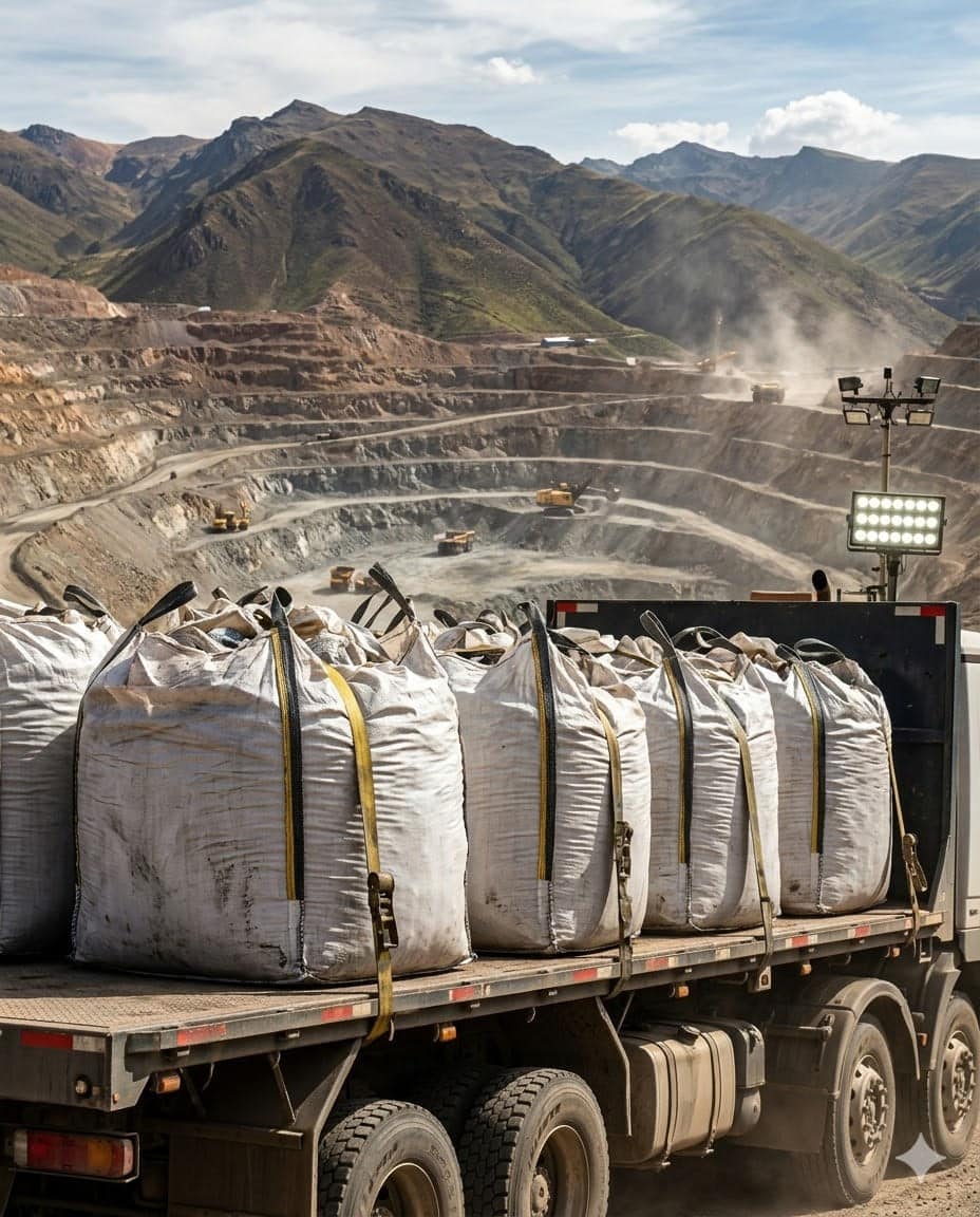 Camiones en mina a tajo abierto